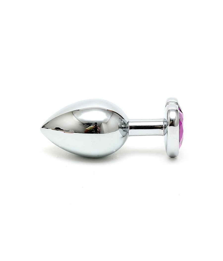 Plug Anal Acero Inox Cristal Corazon Purpura