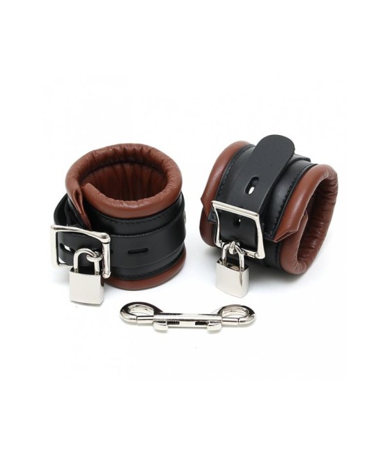 Esposas para Pies Cuero Negro y Marron 7cm Candados