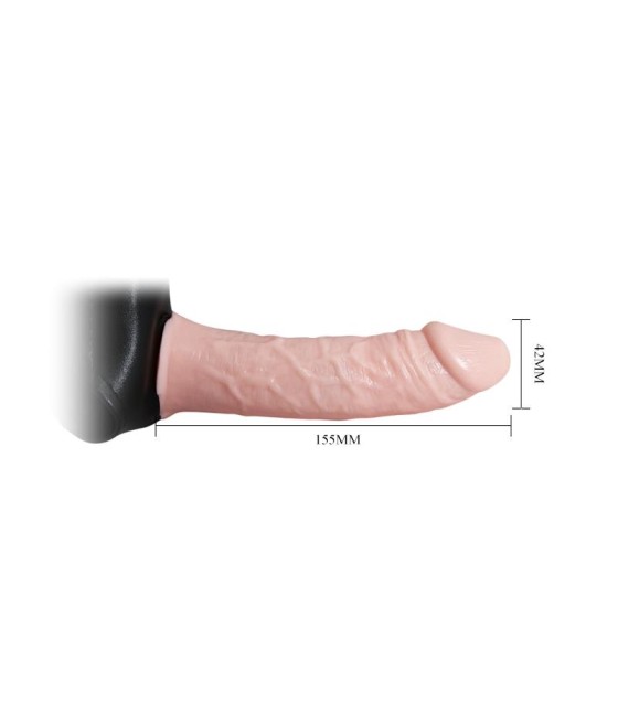 Arnes con Dildo Hueco y Vibracion 155 x 42 cm Natural