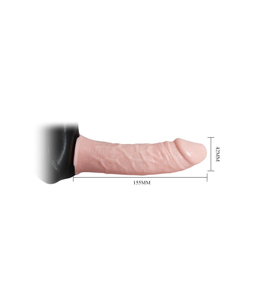 Arnes con Dildo Hueco y Vibracion 155 x 42 cm Natural