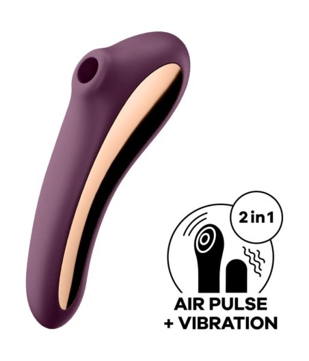 Dual Kiss Succionador y Vibrador 2 en 1 Rojo Vino