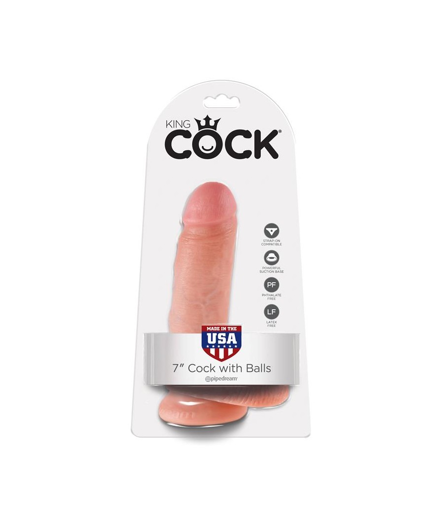 King Cock Pene con Testiculos de 7 Color Natural