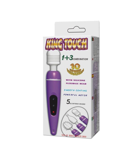 Pack Masajeador y Cabezales King Touch Purpura