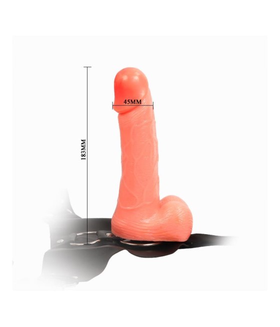 Arnes con Dildo y Testiculos Natural 183 cm