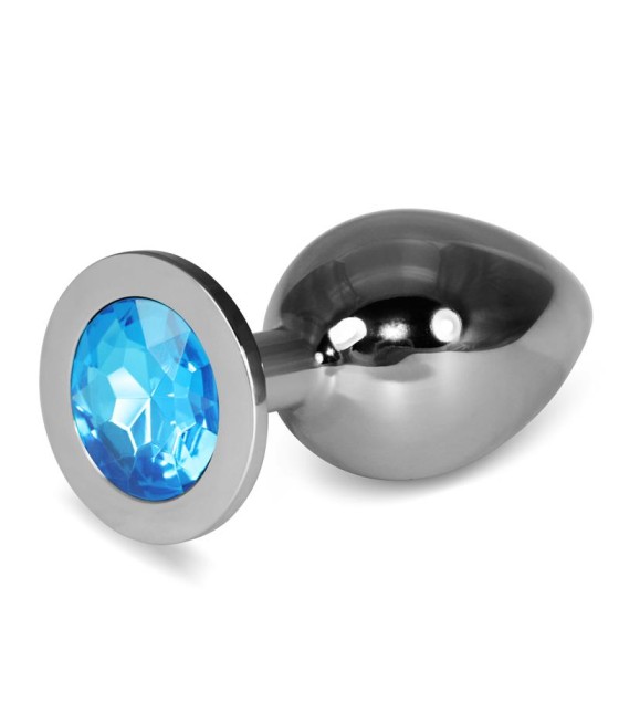 Plug Anal Metal RoseBud Classic con Joya Azul Talla L