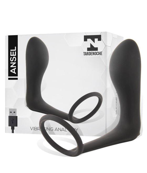 Ansel Plug Anal con Vibracion y Anillo USB Silicona