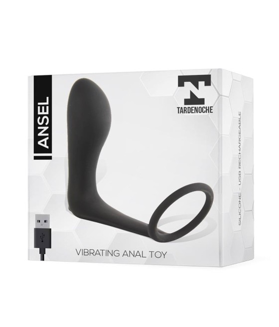 Ansel Plug Anal con Vibracion y Anillo USB Silicona