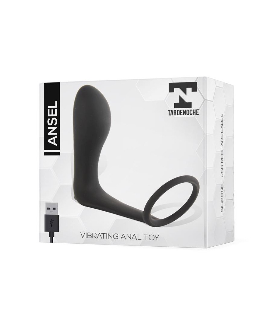 Ansel Plug Anal con Vibracion y Anillo USB Silicona