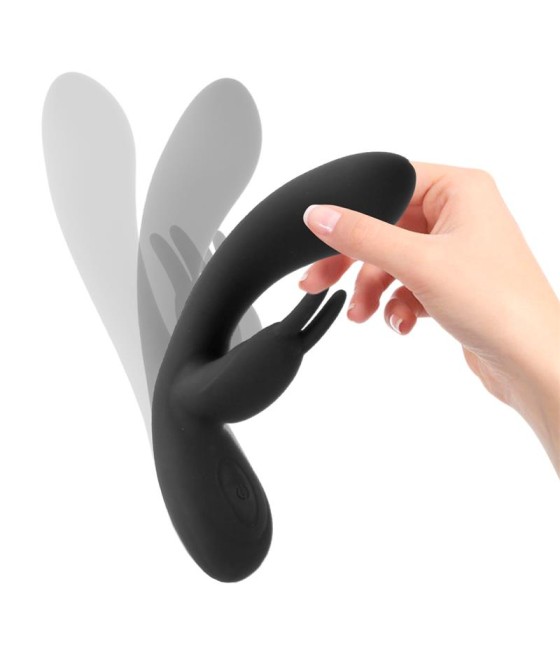 Noir Vibrador Silicona Liquida Inyectada 2 Motores USB