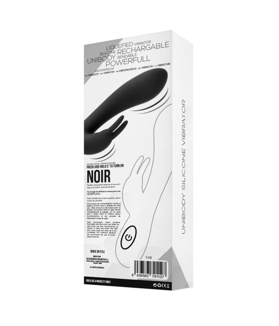 Noir Vibrador Silicona Liquida Inyectada 2 Motores USB