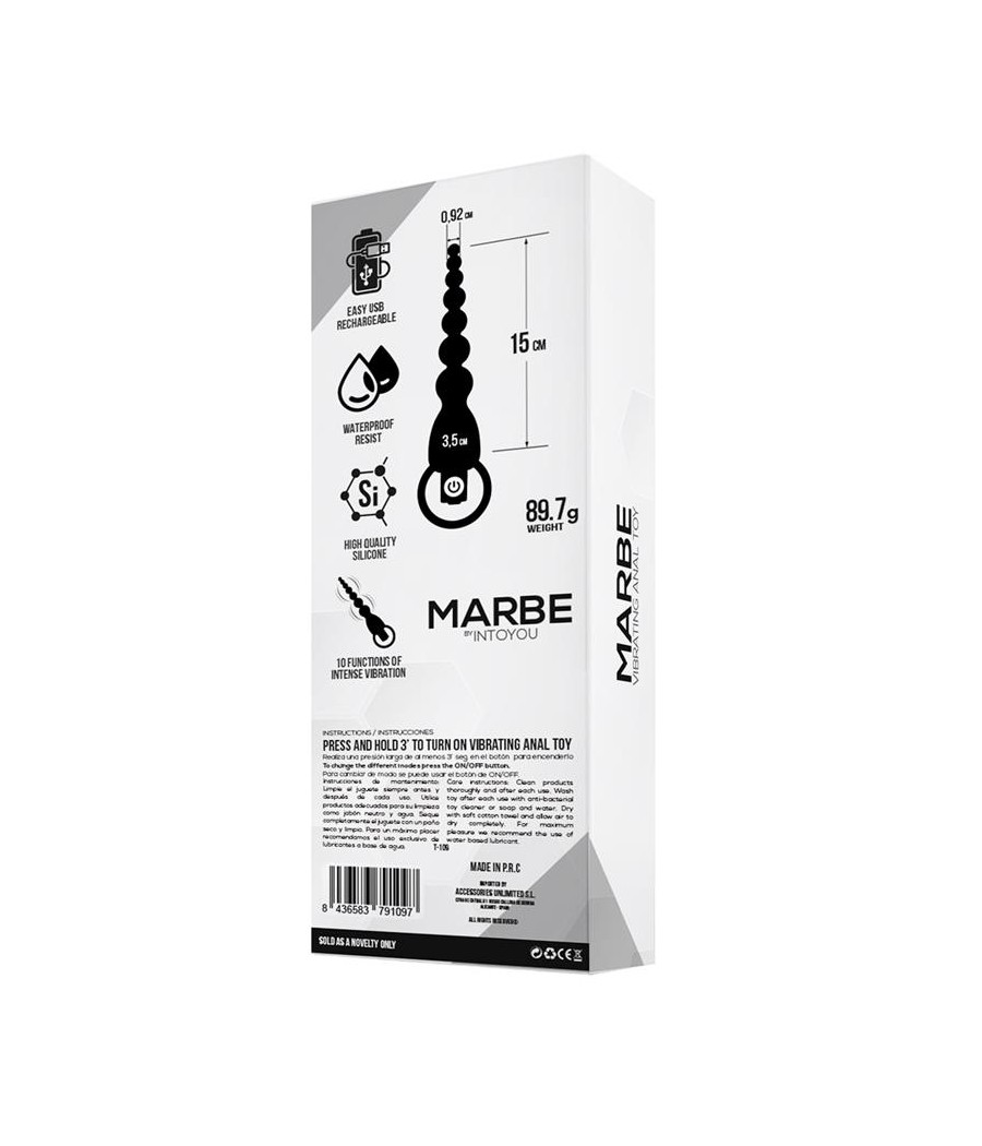 Marbe Cadena Anal con Vibracion USB Silicona