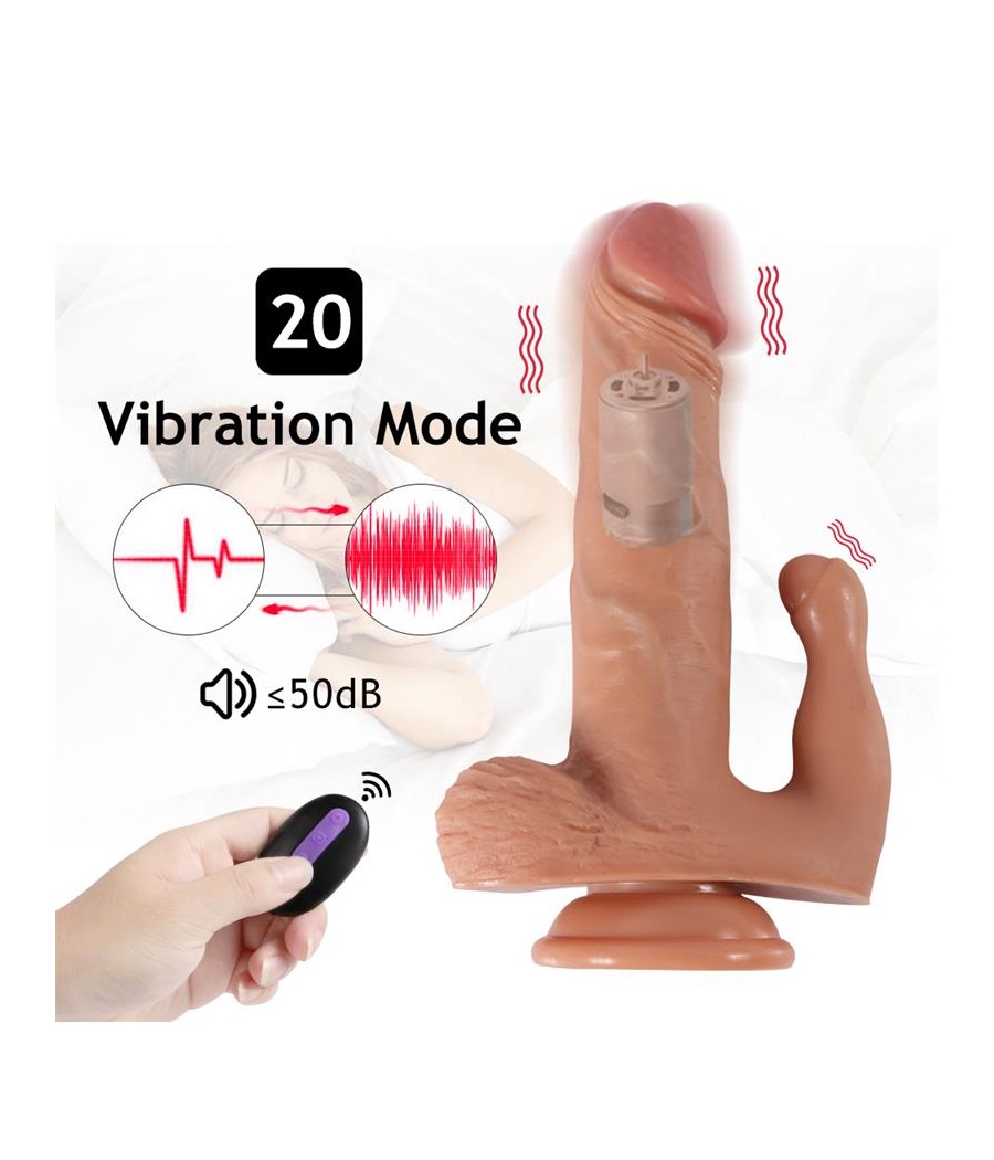 Brody Dildo con 20 Modos de Vibracion y Estimulador de Clitoris