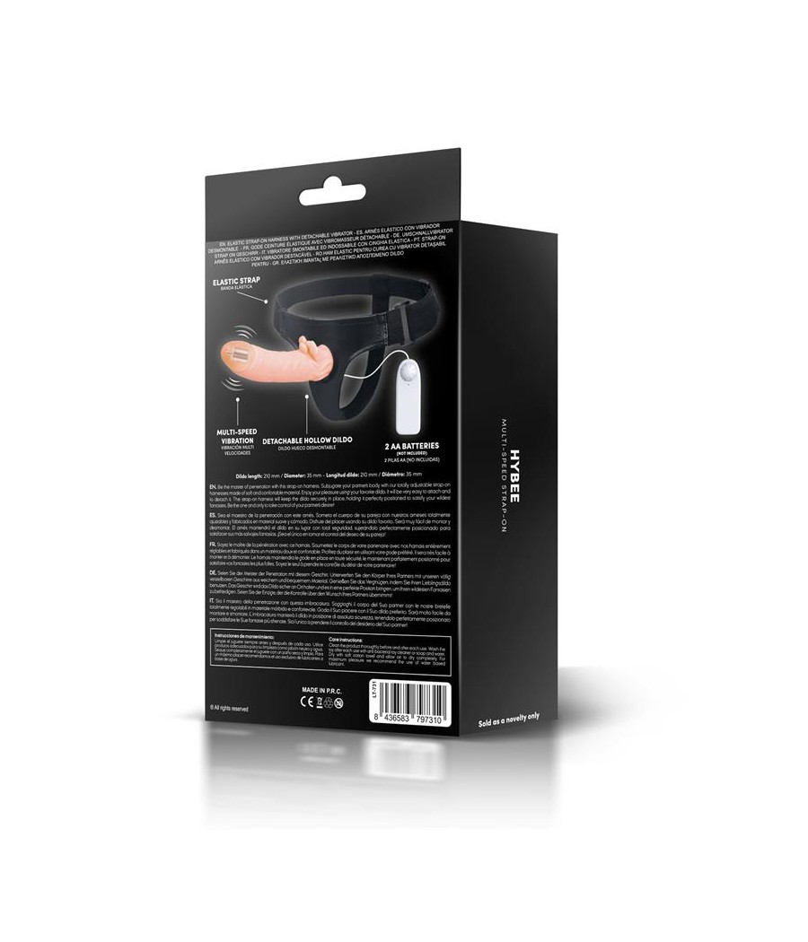 Hybee Dildo con Dildo Realista Hueco y Vibracion con Control Remoto