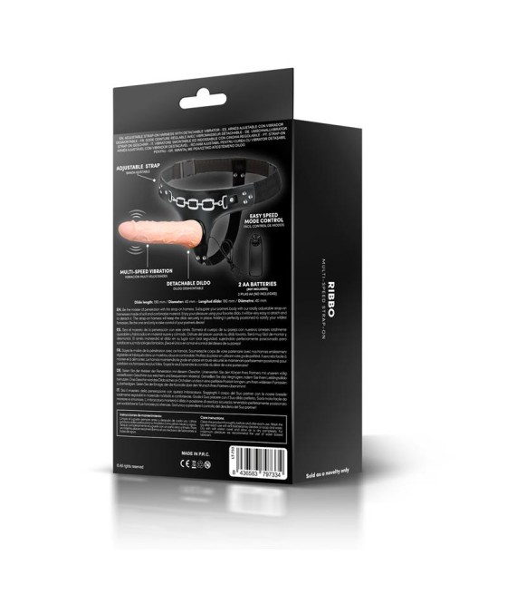 Ribbo Arnes con Dildo Realista con Vibracion y Control Remoto