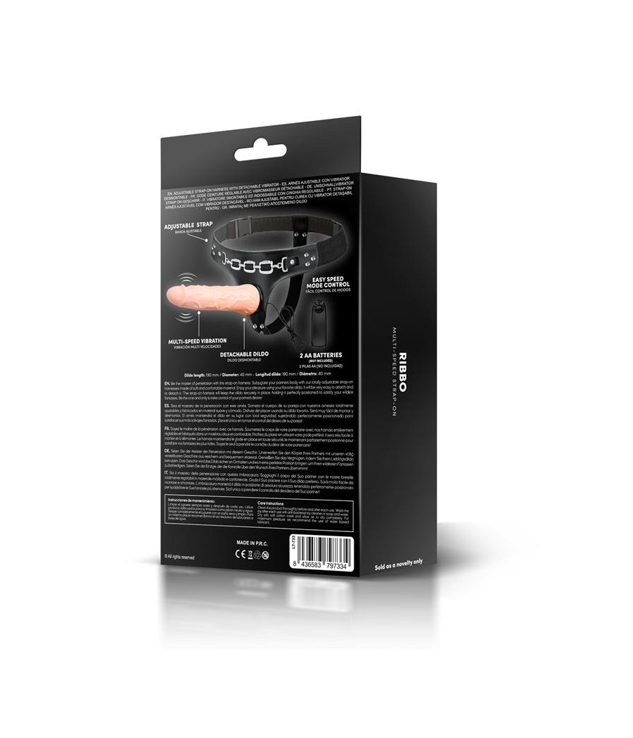 Ribbo Arnes con Dildo Realista con Vibracion y Control Remoto