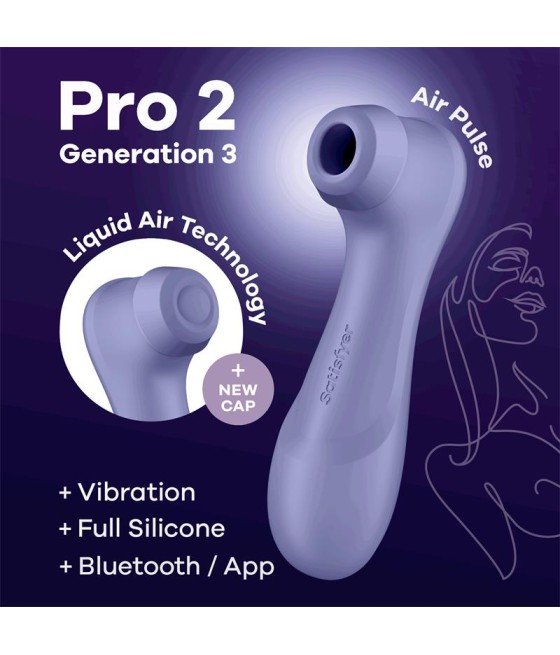 Pro 2 Genera 3 Liquid Air Technology Succion y Vibracion APP Connect Lilac