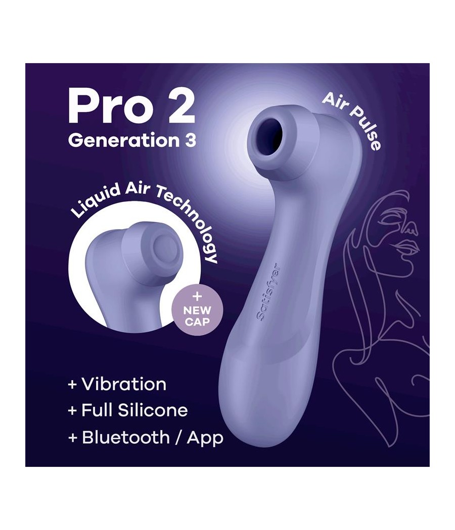 Pro 2 Genera 3 Liquid Air Technology Succion y Vibracion APP Connect Lilac