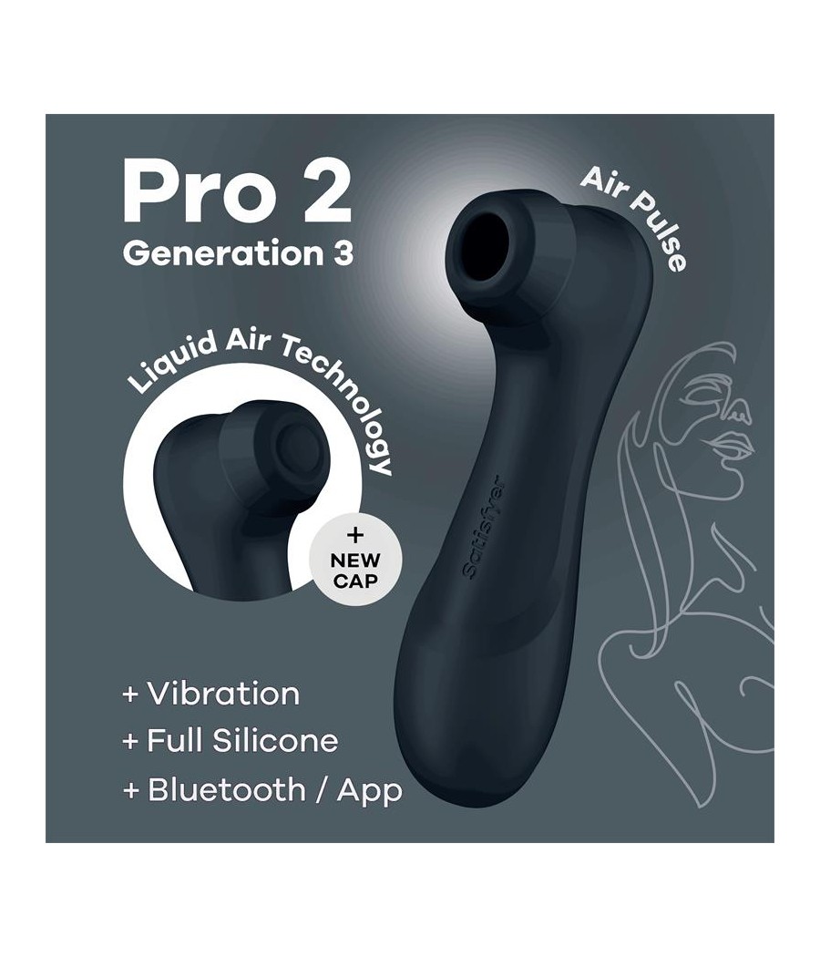 Pro 2 Gen 3 Liquid Air Technology Succion y Vibracion App Connect Negro