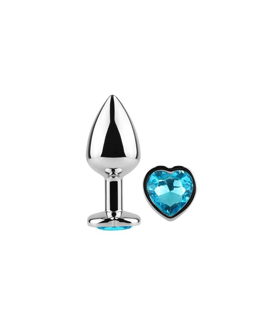 Plug Anal de Metal Corazon Azul Talla S