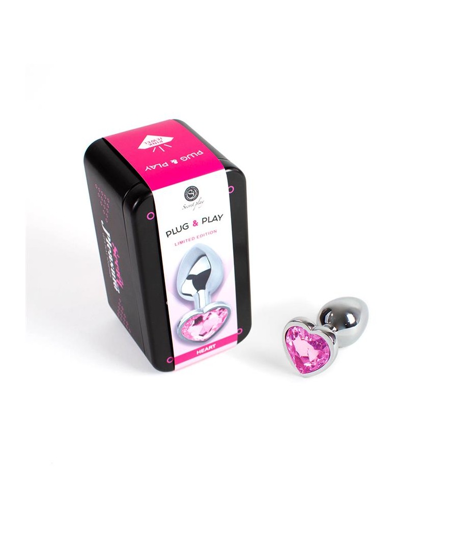 Plug Anal de Metal Corazon Fuchsia Talla S