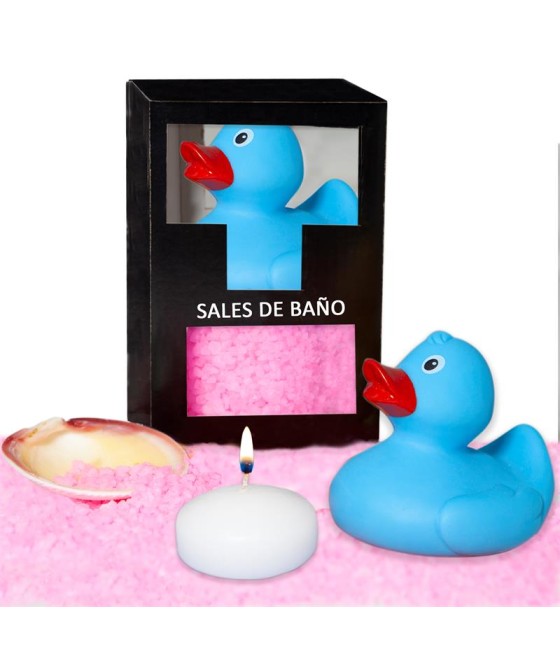 Set Sales Baño Aroma Rosas Pato, Vela y Concha 150 gr