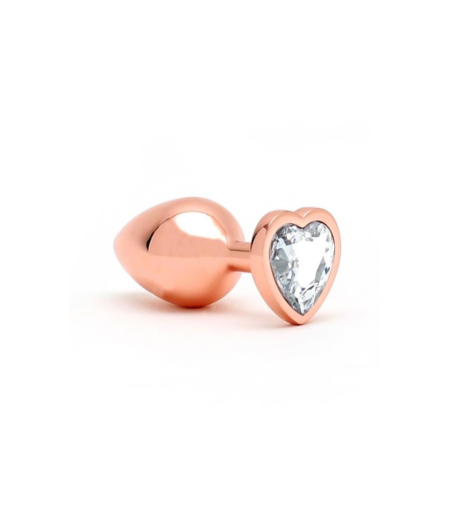 Plug Anal con Joya en Forma de Corazon Pisa Rose Gold