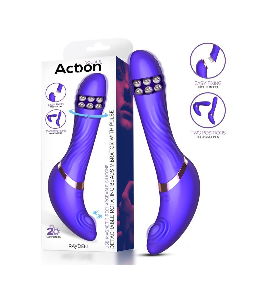 Rayden Vibrador con Pulsacion y Bolas Internas Desmontable Dos Posiciones