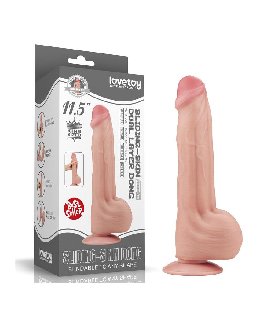 Dildo Dual Layer Piel Retractil 115