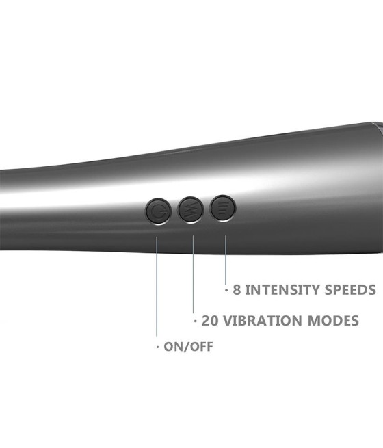 Graphity Wand Masajeador High Tech Super Potente Inalambrico USB Color Grafito Silicona