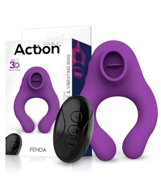 Fenda Anillo Vibrador con Lengua Estimulador y Control Remoto 3 Motores USB Magnético