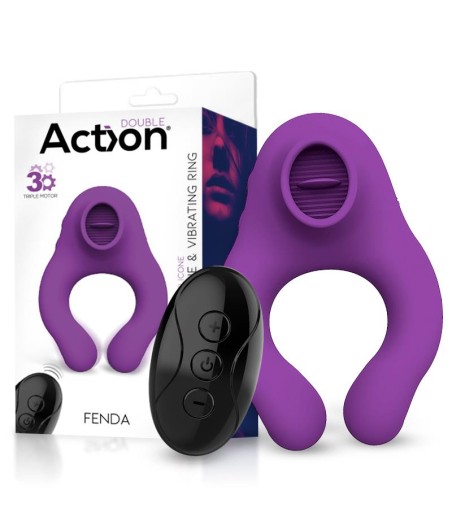 Fenda Anillo Vibrador con Lengua Estimulador y Control Remoto 3 Motores USB Magnético