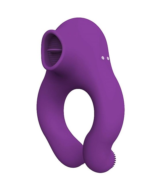 Fenda Anillo Vibrador con Lengua Estimulador y Control Remoto 3 Motores USB Magnetico