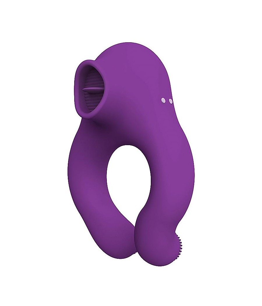 Fenda Anillo Vibrador con Lengua Estimulador y Control Remoto 3 Motores USB Magnetico