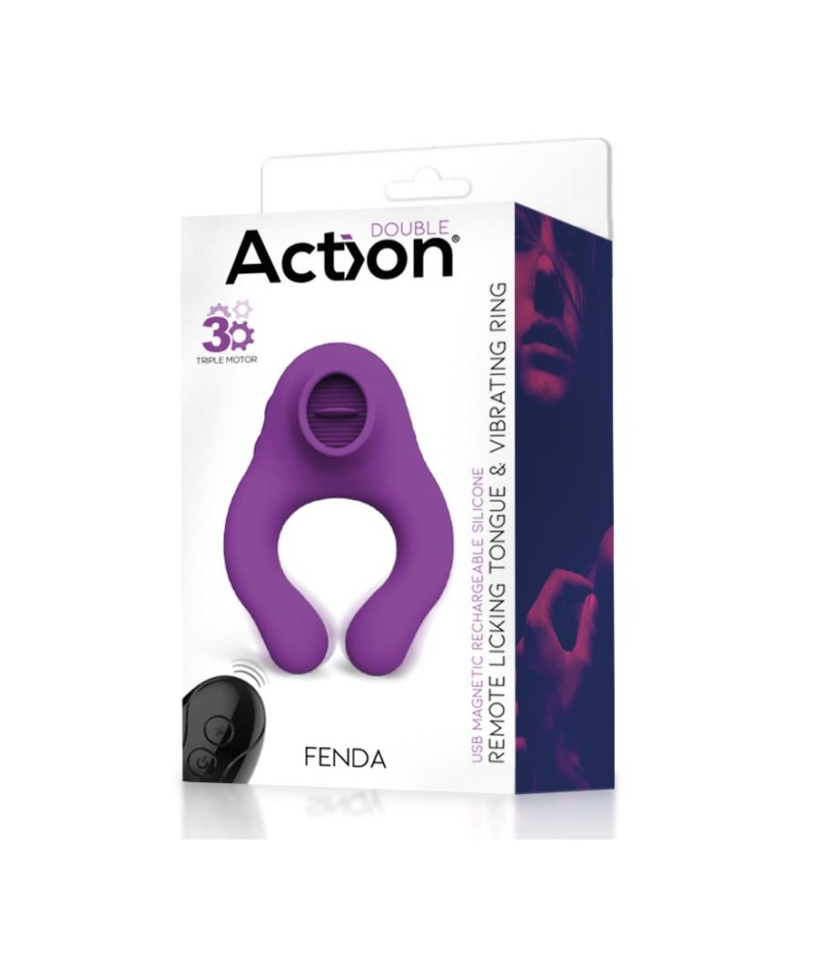 Fenda Anillo Vibrador con Lengua Estimulador y Control Remoto 3 Motores USB Magnetico