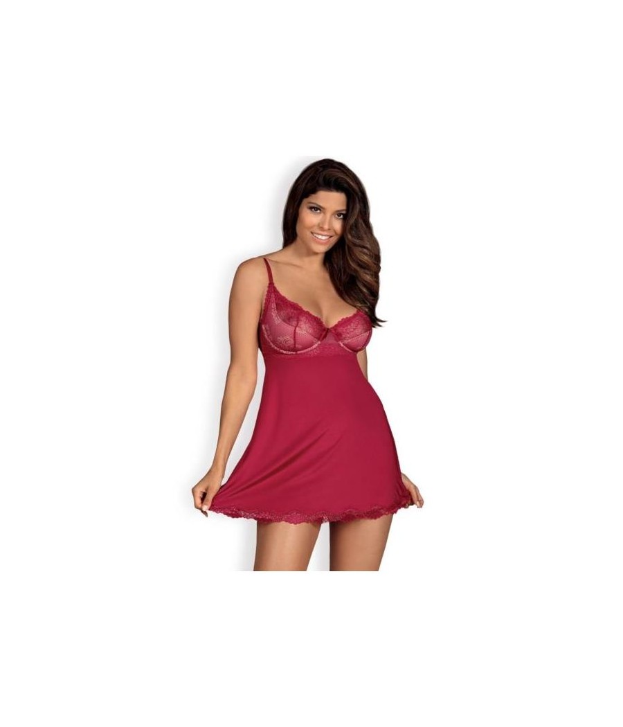 Rosalyne Babydoll y Tanga Rojo Talla S M