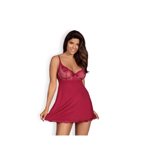 Rosalyne Babydoll y Tanga Rojo Talla S/M