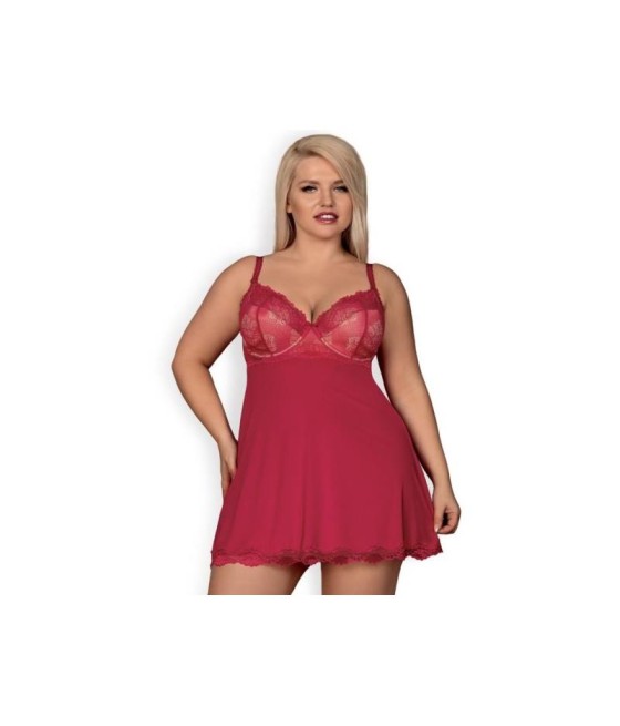 Rosalyne Babydoll y Tanga Rojo Talla S M