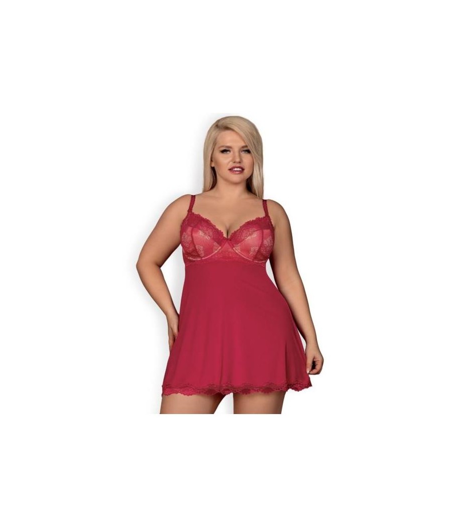 Rosalyne Babydoll y Tanga Rojo Talla S M