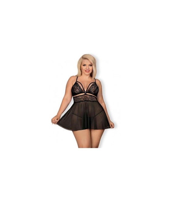 Set Babydoll y Tanga Negro