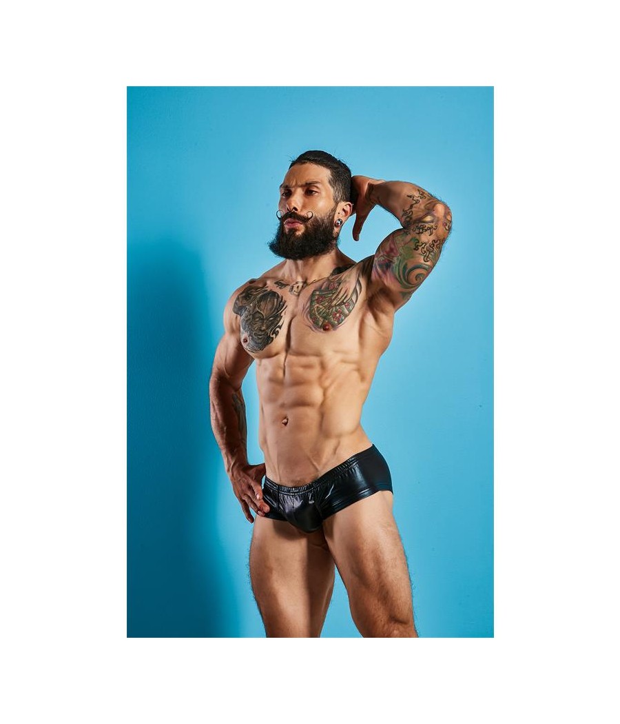 C4M10 Boxers Tipo Shorts Leatherette Negro