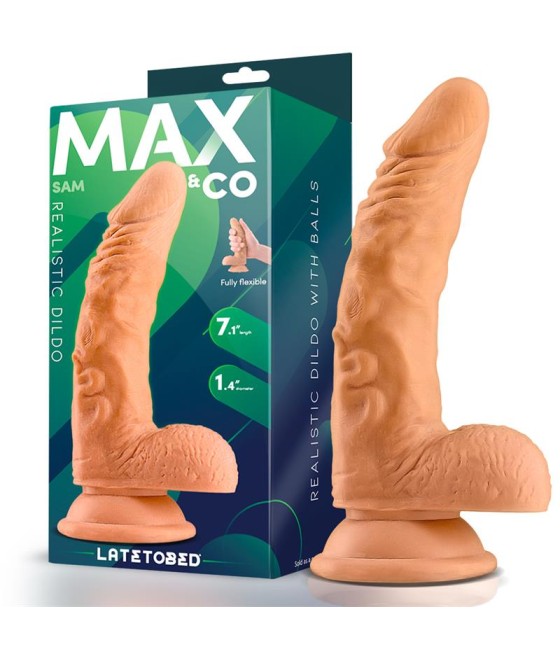 Sam Dildo Realista con Testículos 7.1 Natural