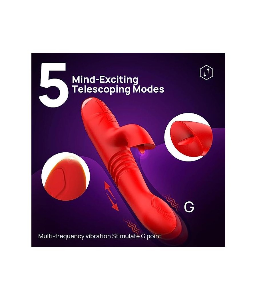 Velvet Vibrador con Thrusting y Pulsacion