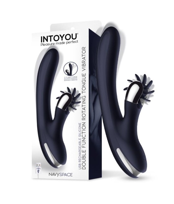 Navyspace Vibrador con Lenguas Rotadoras Azul