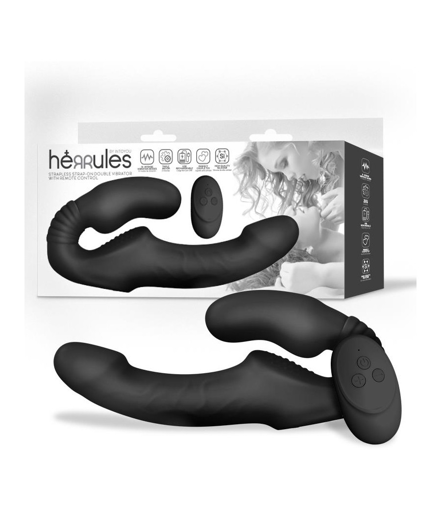 Strap on Vibrador Doble sin Arnes con Control Remoto