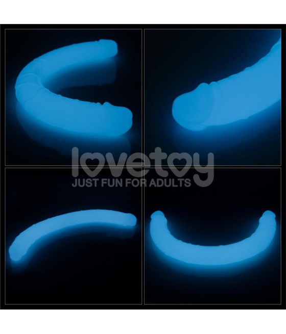 Dildo Doble Lumino Luz Azul 185