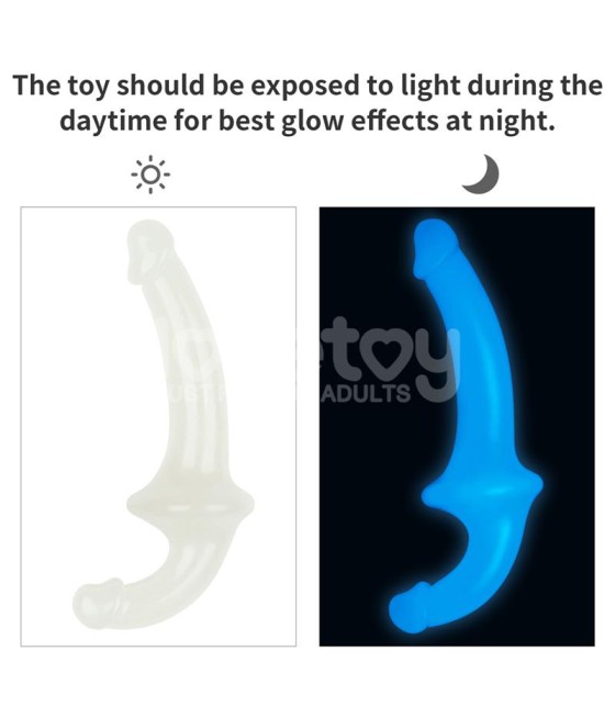 Dildo doble Lumino Play Luz Azul 105