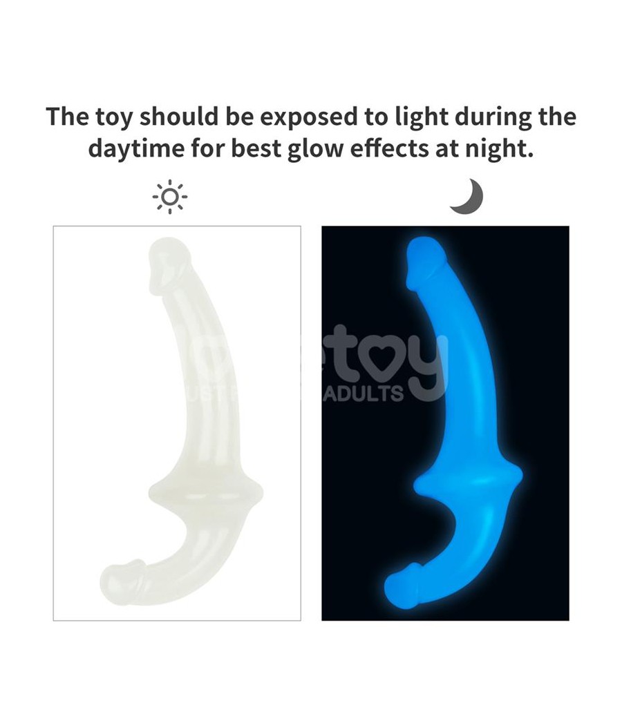 Dildo doble Lumino Play Luz Azul 105