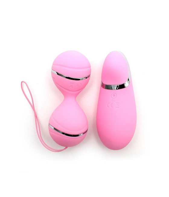 Bolas Kegel con Control Remoto y Estimulador Ibiza Rosa