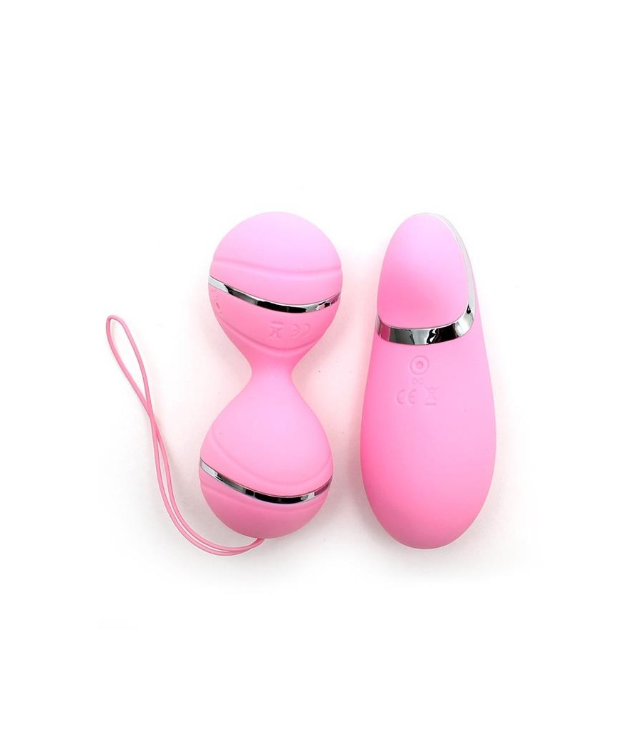 Bolas Kegel con Control Remoto y Estimulador Ibiza Rosa