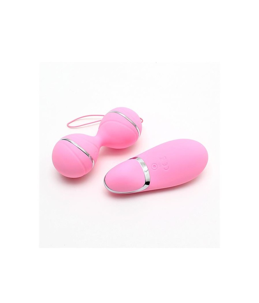 Bolas Kegel con Control Remoto y Estimulador Ibiza Rosa